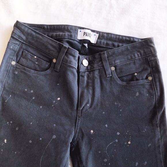 PAIGE Gray Verdugo Ankle Jeans with Splatter Design - Picture 9 of 11
